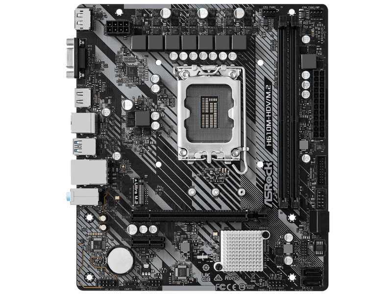 マザーボード AsRock アスロック H610MHDVM.2R2.0 フォームファクタ：MicroATX CPUソケット：LGA1700 チップセット：INTEL/H610 メモリタイプ：DDR4 [H610MHDVM.2R2.0]