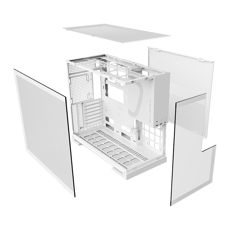 GEOMETRIC FUTURE ミドルタワー PCケース Model 5　GF-M5-WH　ホワイト 【キャンセル不可・北海道沖縄離島配送不可】