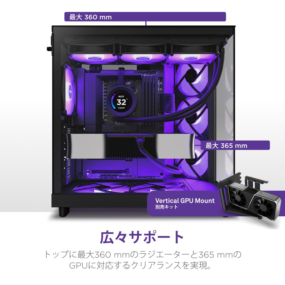 NZXT H6 FLOW ミドルタワーPCケース CC-H61FB-R1