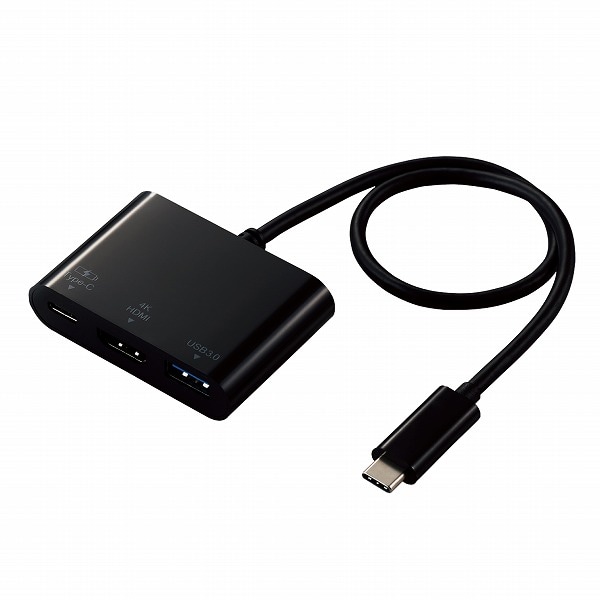 ELECOM エレコム DST-C13BK Type-Cﾄﾞｯｷﾝｸﾞｽﾃｰｼｮﾝ USB PD対応 充電＆ﾃﾞｰﾀ転送用Type-C1ﾎﾟｰﾄ USB3.1(Gen1)1ﾎﾟｰﾄ HDMI1ﾎﾟｰﾄ 30cmｹｰﾌﾞﾙ ﾌﾞﾗｯｸ 【キャンセル不可・北海道沖縄離島配送不可】