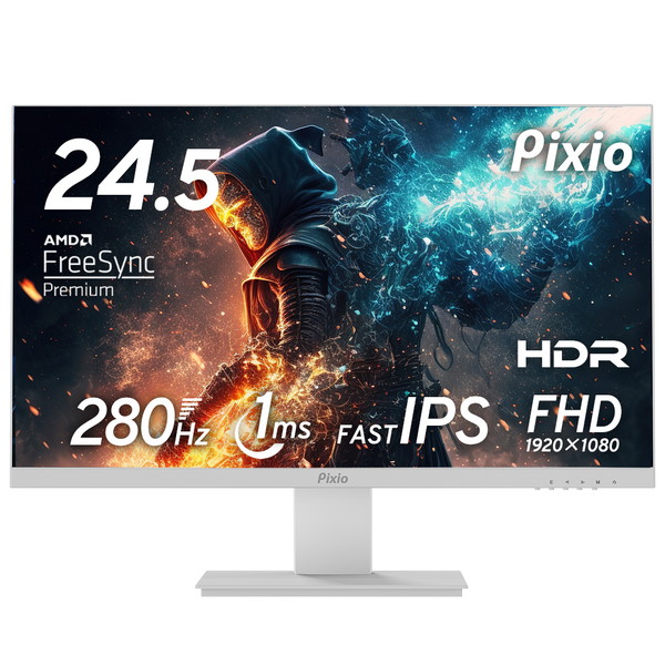 ゲーミングモニター Pixio PX259 Prime / White 24.5インチ FHD 280Hz 1920x1080p 入力端子:HDMIx2/DPx2 液晶ディスプレイ Hamee株式会社 【キャンセル不可・北海道沖縄離島配送不可】