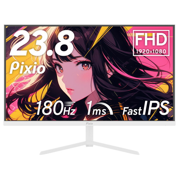 ゲーミングモニター Pixio PX248 Prime Plus / White PX248PPBW-O 23.8インチ FHD 144Hz 1920x1080p 入力端子:HDMIx2/DPx1液晶ディスプレイHamee株式会社 【キャンセル不可・北海道沖縄離島配送不可】