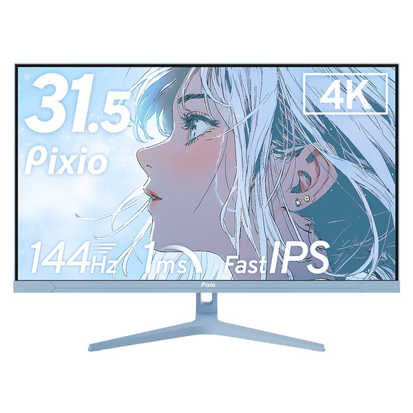 ゲーミングモニター Pixio PX32U Wave / Pastel Blue PX32UWAVEB-O 32インチ 4K 144Hz 3840x2160p 入力端子:HDMIx2/DPx2 液晶ディスプレイ PCモニター Hamee株式会社 【キャンセル不可・北海道沖縄離島配送不可】