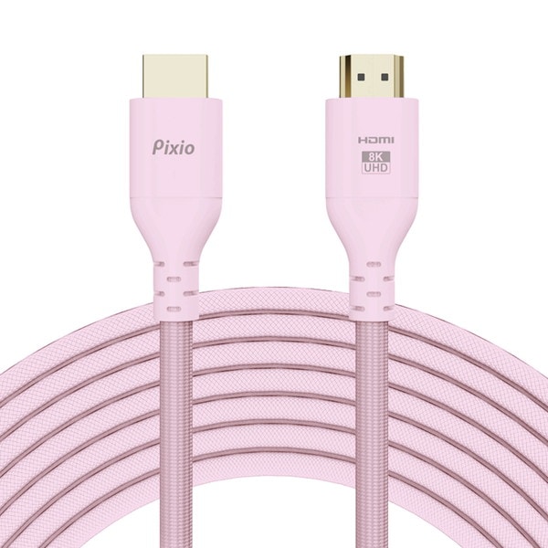 Pixio HDMIケーブル PXH212B Pastel Pink PXH212BPK-O 長さ2m HDMI2.1 HDR 8K対応 最大120Hz パステルピンク 【キャンセル不可・北海道沖縄離島配送不可】