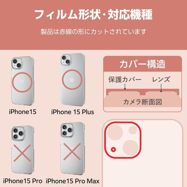 ELECOM エレコム PM-A23AFLLP1RAG iPhone 15 iPhone 15 Plus ｶﾒﾗﾚﾝｽﾞｶﾊﾞｰ ｶﾞﾗｽ &Me ｸﾞﾘｯﾀｰ仕様 ﾚｲﾝﾎﾞｰ【キャンセル不可・北海道沖縄離島配送不可】