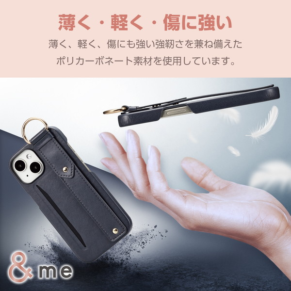 ELECOM エレコム PM-A23APLOILBK iPhone 15 ﾚｻﾞｰｹｰｽ ｵｰﾌﾟﾝ ｶｰﾄﾞﾎﾟｹｯﾄ付き ﾊﾞﾝﾄﾞ付き &Me ﾌﾞﾗｯｸ【キャンセル不可・北海道沖縄離島配送不可】