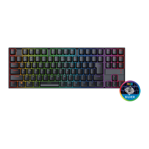 日本語ゲーミングキーボード タイムリー Timely K552RGB-JPTI テンキーレスモデル 銀軸メカニカルキー採用 USB有線接続