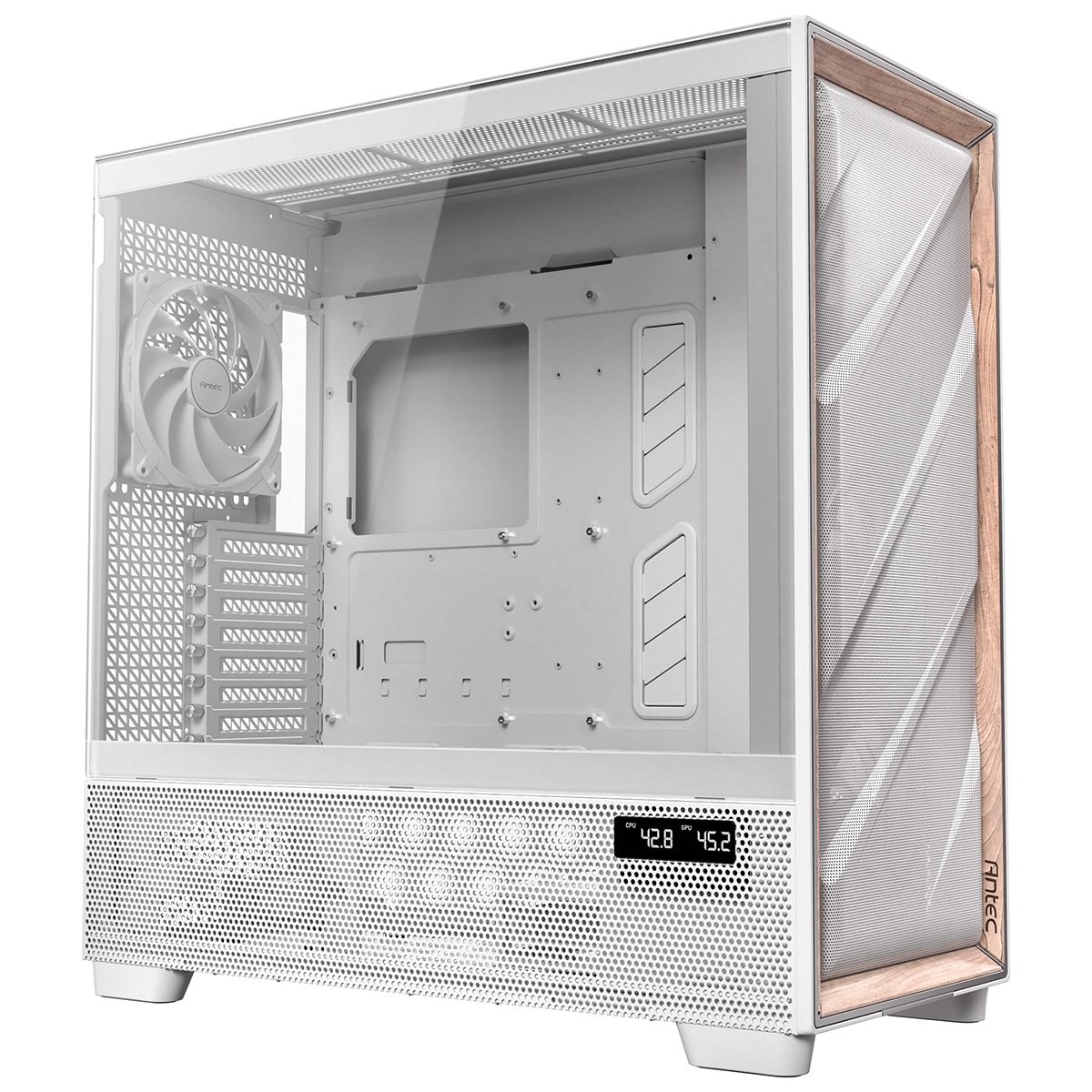 ANTEC 冷却型フルタワーPCケース FLUX PRO WHITE 強化ガラスパネル+木材使用 冷却ファン最大12基 【キャンセル不可・北海道沖縄離島配送不可】