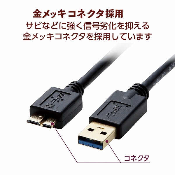 ELECOM エレコム DH-AMB3N05BK USB3.0ｹｰﾌﾞﾙ A-microBﾀｲﾌﾟ AV売場用 0.5m ﾌﾞﾗｯｸ 【キャンセル不可・北海道沖縄離島配送不可】