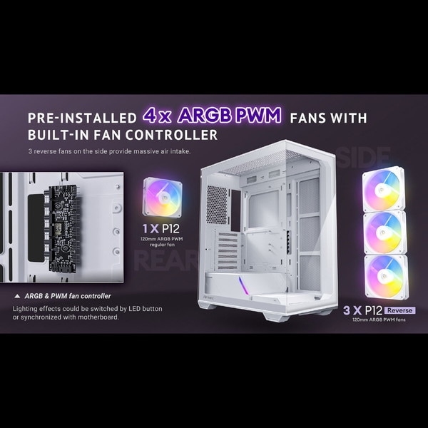 Antec ピラーレスガラス搭載 冷却型PCケース 「Constellation C3 ARGB」 C3 ARGB White ホワイト 白