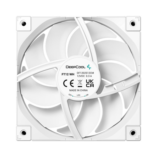 DeepCool ケースファン R-FT12-WHWPN1-G FT12 ホワイト 120mmファン FDB搭載 PWM制御 強化コンポジット素材採用 防塵ダンパー搭載 【キャンセル不可・北海道沖縄離島配送不可】