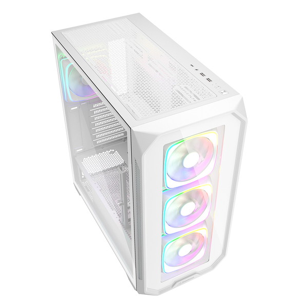 Sharkoon ミドルタワー PCケース AK5G RGB White SHA-AK5G-RGB-WT 強化ガラスパネル 120mm ARGBファン×4 標準搭載 ATX mini-ITX micro ATX 対応 ホワイト 【キャンセル不可・北海道沖縄離島配送不可】