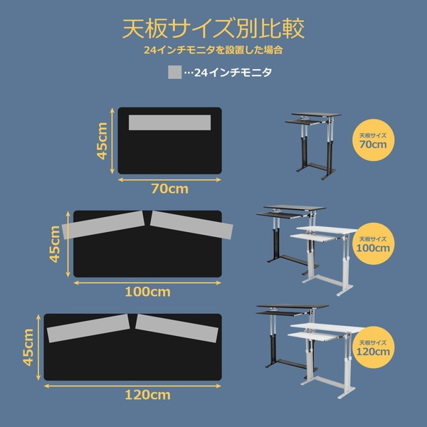 Bauhutte バウヒュッテ 昇降式 スタンディングデスク 幅70cm×奥行45cm BHD-700 【代引・日時指定・キャンセル不可・北海道沖縄離島配送不可】 -メーカー直送- ※メーカー在庫潤沢