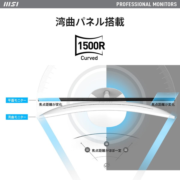 モニター MSI エムエスアイ PRO-MP341CQW 34インチ ビジネス向け 湾曲ウルトラワイドモニター UWQHD(3,440×1,440) ブルーライトカット ディスプレイ