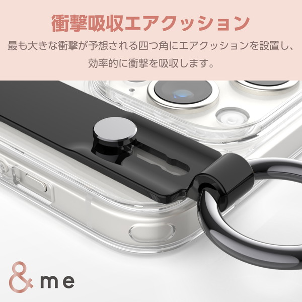 ELECOM エレコム PM-A23CHVHBBK iPhone 15 Pro ﾊｲﾌﾞﾘｯﾄﾞｹｰｽ ﾊﾝﾄﾞﾊﾞﾝﾄﾞ &Me ﾌﾞﾗｯｸﾊﾞﾝﾄﾞ ｽﾄﾗｯﾌﾟｼｰﾄ付属 ｸﾘｱ【キャンセル不可・北海道沖縄離島配送不可】