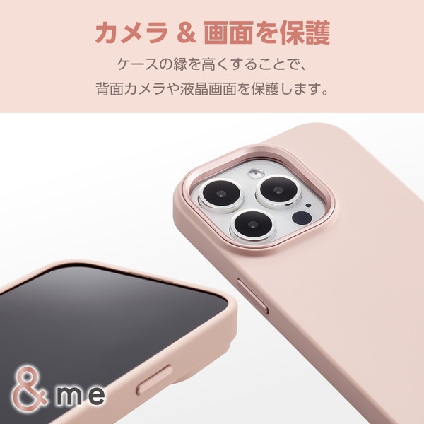 ELECOM エレコム PM-A23CSCSSPN iPhone 15 Pro ﾊｲﾌﾞﾘｯﾄﾞｼﾘｺﾝｹｰｽ ｼｮﾙﾀﾞｰｽﾄﾗｯﾌﾟ付き &Me ﾀﾞｽﾃｨﾋﾟﾝｸ【キャンセル不可・北海道沖縄離島配送不可】