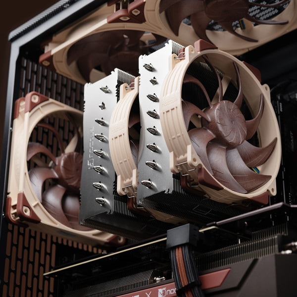 NOCTUA CPUクーラー NH-D15ｰG2-HBC ツインタワークーラー インテルLGA1700特化ハイベース凸部仕様（ブラウン） LGA1851対応 【キャンセル不可・北海道沖縄離島配送不可】