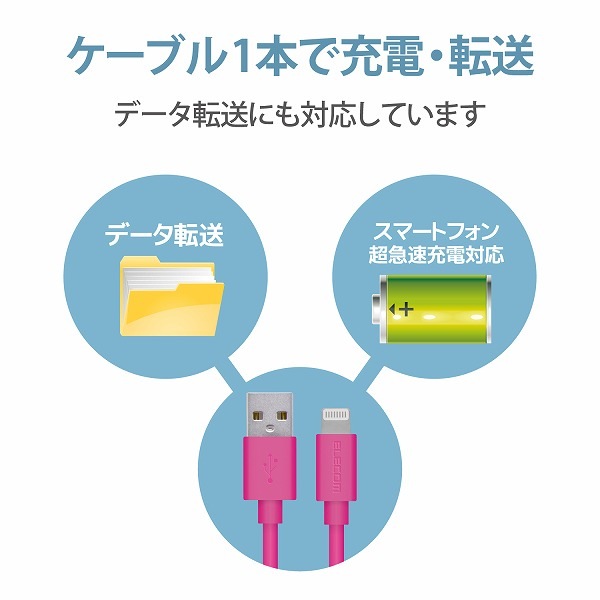 ELECOM エレコム MPA-UAL01PN Lightningｹｰﾌﾞﾙ ｽﾀﾝﾀﾞｰﾄﾞ 0.1m ﾋﾟﾝｸ 【キャンセル不可・北海道沖縄離島配送不可】