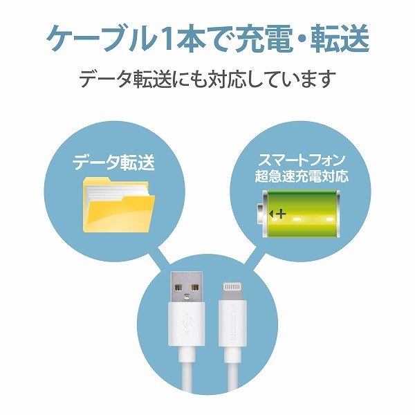 ELECOM エレコム MPA-UAL01WH Lightningｹｰﾌﾞﾙ ｽﾀﾝﾀﾞｰﾄﾞ 0.1m ﾎﾜｲﾄ 【キャンセル不可・北海道沖縄離島配送不可】