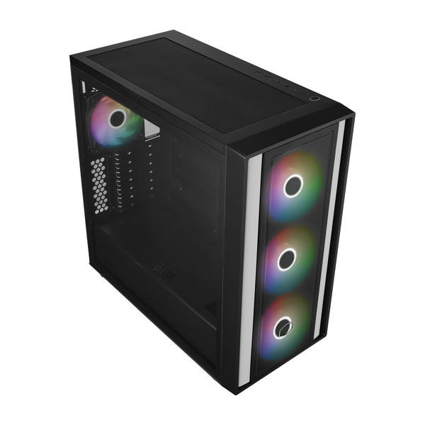 CoolerMaster 背面コネクターマザーボード対応140mmトリプルファン搭載ミドルタワーPCケース「MasterBox 600」 MB600-KGNN-S00【キャンセル不可・北海道沖縄離島配送不可】