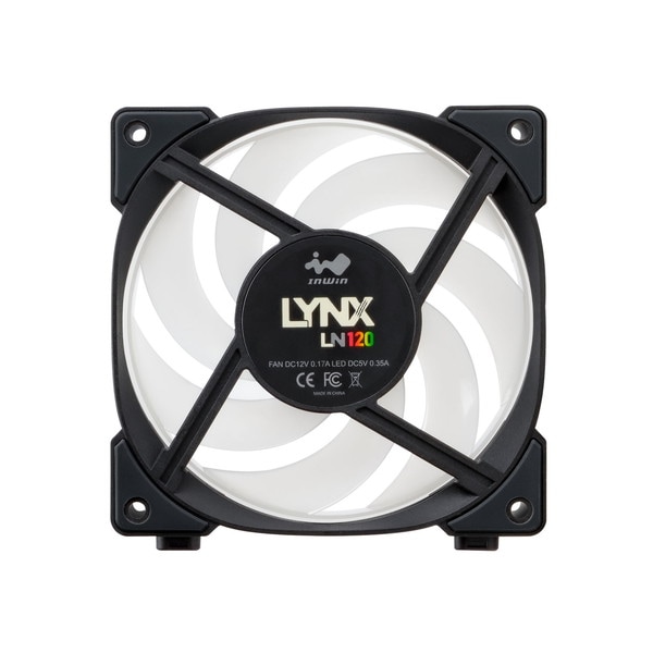 InWin モジュラー型ファン Lynx LN120 ブラック IW-FN-LN120-3PK ケーブルレス連結 静音 発光機能 3個パック 【キャンセル不可・北海道沖縄離島配送不可】