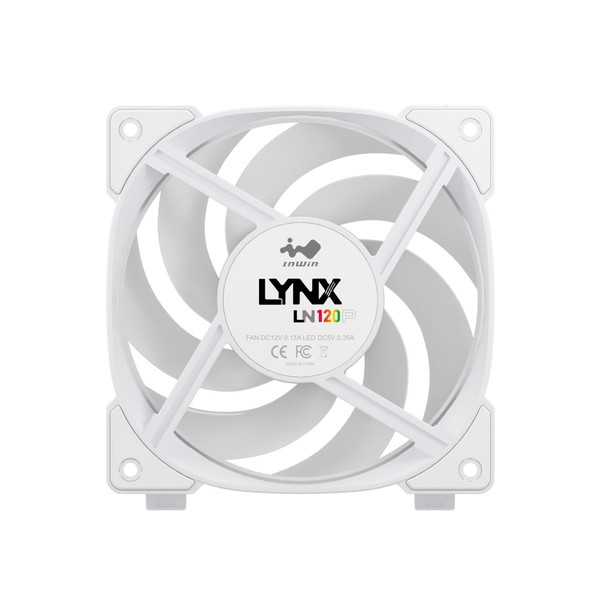 InWin モジュラー型ファン Lynx LN120P ホワイト IW-FN-LN120P-3PK ケーブルレス連結 静音 発光機能 3個パック 【キャンセル不可・北海道沖縄離島配送不可】