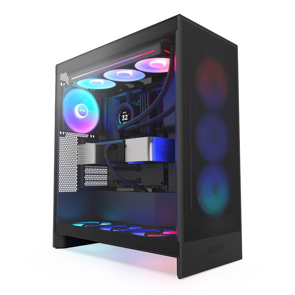 NZXT ミドルタワーPCケース H7FLOW RGB CM-H72FB-R1 ブラック 黒【キャンセル不可・北海道沖縄離島配送不可】