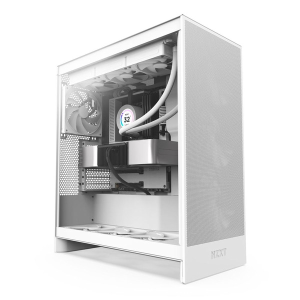 NZXT ミドルタワーPCケース H7FLOW CM-H72FW-01 ホワイト 白【キャンセル不可・北海道沖縄離島配送不可】